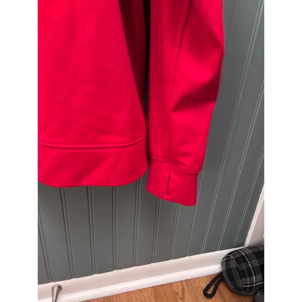 The North Face Mens Red Full Zip Hoodie Sweatshirt Thumbholes Size Large‎